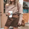 Comercio Exterior Deseo Amazon Aliexpress Comercio Exterior Europeo y Americano Sexy Cuello de una Sola Línea Mangas Raglán Tejido