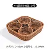 Cesta de picnic de ocio para exteriores de imitación ratán, plato de frutas, cesta con compartimentos para snacks, cesta para frutos secos, cesta para almacenamiento de snacks para sala de estar