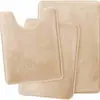 Juego de tres piezas para baño y WC transfronterizo, alfombrilla de suelo de franela, alfombrilla antideslizante de color sólido para baño del hogar, alfombrilla absorbente engrosada con etiqueta