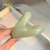 Venda Direta de Fábrica de Material da Mongólia Exterior Anel de Jade Água Clara Pulseira Feminina Verde Água Clara Pulseira de Jade Água Clara Hetian de Alta Imitação Atacado