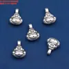 Accesorios de Plata Pura 99 Plata Pura Cuentas Dzi con Cuentas de Piedra Irregulares Cóncavas-Convexas, Plata Dura Cepillada Vintage Materiales DIY