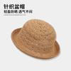 Nuevo Hilo de Algodón Tejido Sombrero de Cubeta Sombrero de Pescador Fino para Viaje de Verano para Mujer Transpirable Casual Sombrero Parasol para la Cara Moda