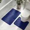 Alfombrilla de Baño con Patrón de Rombos Alfombrilla de Coral Fleece Almohadilla para el Pie del Inodoro en Forma de U Juego de Dos Piezas Alfombrilla Absorbente de Agua para Puerta de Inodoro Venta al por Mayor