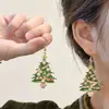 ¡Feliz Navidad~Aretes de Árbol de Navidad con Cascabeles para Mujer, Personalizados, Creativos, Únicos, Elegantes, Aretes con Atmósfera de Otoño e Invierno