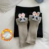 26 Leggings de Invierno para Niña, Diseño Lindo de Conejo, Forrados de Felpa, Engrosados, Pantalones Calientes de Nueve Puntos, Estilo Coreano Ajustados Versátiles