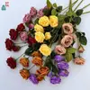 6 Rosas de Melocotón, Rosas de Rama Única Rizadas, Arreglo Floral Guía de Camino de Boda, Decoración de Hotel, Hogar de Estilo de Lujo Accesible, Materiales Florales Transfronterizos