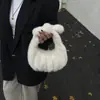 Bolsa de pelúcia fofa, nova bolsa tote plissada em formato de nuvem, 2026, elegante e casual