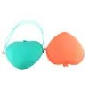 Bolsa de Mensajero de Silicona Color Caramelo Corazón de Amor Billetera para Monedas Bolsa de Almacenamiento de Monedas de Goma Suave Corazón
