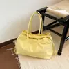 Bolso de Tote Amarillo Multicompartimento 2026 Nuevo Estilo Coreano Minimalista Gran Capacidad Bolso de Hombro Venta al por Mayor Transfronteriza
