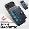 Adequado para Iphone18Promax Porta-Cartão Dois em Um Carregamento Sem Fio Magnético Magsafe Capa de Couro para Celular