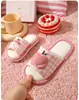 Pantuflas de lino Apple para mujer y hombre, pantuflas de piso de algodón y lino antideslizantes y silenciosas para interiores para parejas, para todas las estaciones