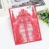 Cartão de Convite de Casamento Personalizado Corte a Laser Design Vazado Cartão de Convite Castelo Preto de Noivado Cartão de Saudação de Feriado Estoque de Fábrica