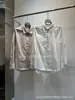 Decoración de Cadena de Perlas 2026 Principios de Primavera Nueva Moda Versátil Solapa Diseño de un Solo Botón Color Sólido Cadena Camisa Top