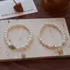 Pulsera de Perlas de Agua Dulce Naturales, Calabaza de Jade Hetian, Colgante de Cristal Amarillo Torre, Sentido de Diseño de Moda de Lujo Ligero, Pulsera Versátil para Mujeres