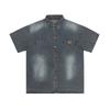 Estilo Americano de Moda Marca de Nicho Vintage Lavado al Agua Mezclilla Camisa de Manga Corta para Hombre Verano Nuevo Estilo Japonés Holgada Casual Chaqueta de Moda