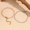 Moda Europea y Americana Diseño de Nicho Pulsera Explosiones Acero Inoxidable Chapado en Oro de 14K Elegante Simple Cadena de Amor Pulsera para Mujeres
