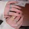 Set de Anillos Abiertos Geométricos de Perla y Circonita Super Brillantes, Lujoso y Sofisticado, Elegante Anillo para Dedo Índice, Joyería Exquisita y Versátil