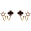Brincos de prata 925 com design de trevo de quatro folhas, brincos de flor de trevo de quatro folhas, brincos de temperamento da moda, brincos versáteis, em estoque, atacado