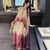 Nuevo Vestido Elegante de Estilo Chino Nacional con Degradado sin Mangas Verano 2026 Nuevo Vestido Largo Casual Holgado para Mujer