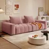 Sofá Puf Pixel Estilo Moderno Casual Color Crema para Más de 3 Personas, Sala de Estar Personalizable Casa de Alquiler Persona Soltera