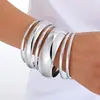 Joias Transfronteiriças Europeias e Americanas Nicho Tendência Design Geométrico Curvo Exagerado Conjunto de Pulseiras Abertas Pulseira