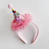 [Venta Flash Suministro Directo] Diadema Sombrero de Cumpleaños para Bebé Tocado de Princesa Sombrero con Pompón Accesorios para el Cabello de Cumpleaños Infantiles Pinza para el Cabello de Corona