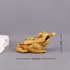 Adorno de Sapo Dorado de Tres Patas Hueco de Latón para Atraer la Fortuna para Sala de Estar, Estudio, Oficina, Manualidad Creativa con Diamantes, Artefacto de Cobre que Muerde Dinero