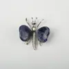 Adorno de Corazón de Cristal Natural Alas Mariposa Parche de Corazón de Jade Artesanías de Aleación Producto Nuevo Cristal Amarillo