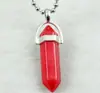 Pendente de pedra de cristal natural transfronteiriço ágata coluna hexagonal bala aço inoxidável europeu e americano colar bola de aço Amazon ebay