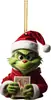 Navidad Transfronteriza Nuevo Acrílico Letra de Navidad Grinch Decoración de Árbol de Navidad Regalo Festivo Cabello Verde Colgante para el Hogar