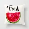 Fronha Fofa Estampada com Frutas de Verão Capa de Almofada para Encosto de Sofá de Sala de Estar de Verão Refrescante Melancia Banana