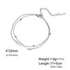 Pulsera Geométrica de Acero de Titanio Cortado Personalizado Simple Colgante de Doble Agujero para Mujer Pulsera de Acero Inoxidable Combinable