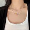 Collar de Diamantes de Color Estrella del Día para Bebé para Mujer Nuevo Ingreso 2024 Lujo Nicho Cadena Clavicular Micro Zircón Cadena para el Cuello Celebridad de Internet Trendy