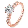 Celebridad de Internet en Vivo con Productos Nuevo Anillo Anillo Panal Reina de Temperamento Moda Moissanita Apertura Anillo de Seis Garras