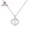 Collar con Colgante de Concha de Nácar Natural de Plata de Ley S925 para Clavícula de Mujer, Collar Simple y de Moda Estilo Ins