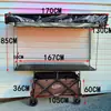 Nuevo carrito de puesto alargado y ensanchado 167*60 mesa grande con toldo impermeable carrito de puesto para mercado nocturno