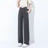 Calça Flare de Maternidade para Outono, Nova Calça Reta Casual da Moda de Cintura Baixa Feita de Seda Cupro para Gestantes