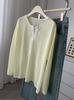 68% Tencel, Costuras en Color Contrastante Estilo Occidental, Cuello Medio Abierto, Protección Solar Rayada Ligera y Fresca, t Casual Holgada