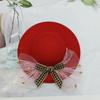 Sombrero de Dama de 6 Puntas de 11.5 Pulgadas Sombrero de Muñeca de Juguete Sombrero de Terciopelo Gasa Tocado de Muñeca Corona de Mariposa Sombrero Accesorio