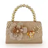 Nuevo Bolso de Noche Plegado con Lazo y Pedrería, Pequeño Clutch Estilo Chanel para Vestido, Bolso de Mano Versátil y Elegante para Bodas
