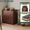 Aparador de madera maciza contra la pared, mueble bar integrado, aparador de té y bebidas, mueble de cocina, mueble de almacenamiento, mueble organizador