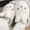 Lindas Pantuflas de Peluche de Conejo Miffy Estilo Japonés Corazón de Niña Conejo para Interior Hogar Pareja Pantuflas de Algodón para Calor y Prevenir el Frío en Invierno