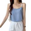 Camisola de gasa para mujer, base interior, verano 2023, nueva prenda exterior de cuello redondo bajo, blanca, nueva moda