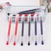 Pluma de gel de alta capacidad 0.5 mm para exámenes estudiantiles, roja, azul, negra, punta de aguja completa, bolígrafo para firmar, bolígrafo de práctica