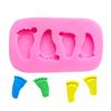 Molde de silicona de 4 pies para decoración de pasteles de chocolate y azúcar, molde para hornear DIY