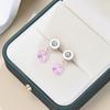 Pendientes de circonita con colgante de diamante y copa retro de moda europea y americana, pendientes sencillos de temperamento a la moda, pendientes de nicho que combinan con todo.
