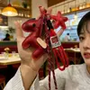 Pingente de Bolsa de Pônei Série Miu, Ornamento Vermelho da Sorte para o Ano Novo, Chaveiro de Carro do Ano do Cavalo
