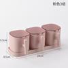 Caixa de temperos combinada para cozinha, pote de temperos, utensílios de cozinha com tampa, caixa de material para sal, pote de temperos, caixa de armazenamento doméstico com colher