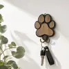 Colgador de llaves de madera con diseño de pata de gato simple con impresión 2D plana de alta definición, soporte de pared con forma de pata de gato bicolor