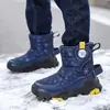 Botas de Nieve de Invierno para Niños Niños y Niñas Acolchadas de Felpa Gruesa Cálidas Botas de Algodón Exterior con Garras de Acero Botas Cortas Zapatos Grandes de Algodón del Noreste